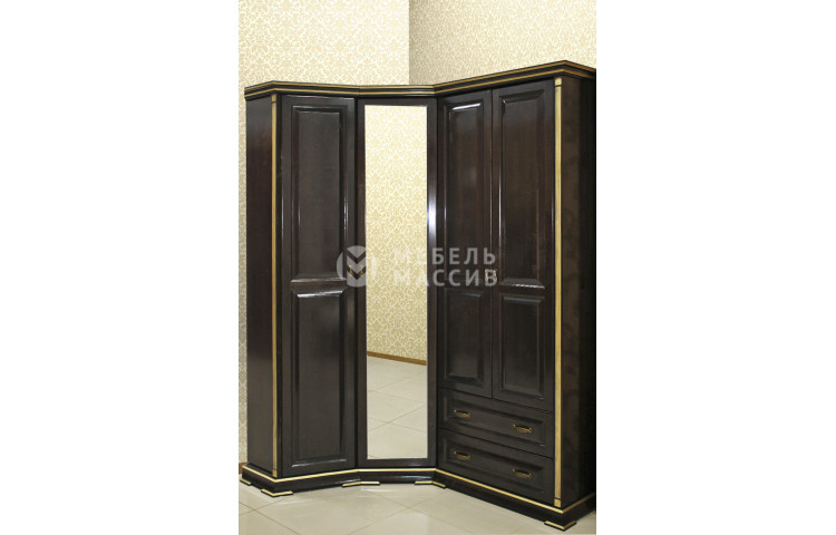 Шкаф угловой из серии "Грета" (сосна, резьба береза)